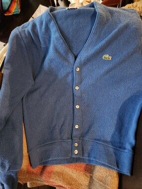 lacoste blue cardigan